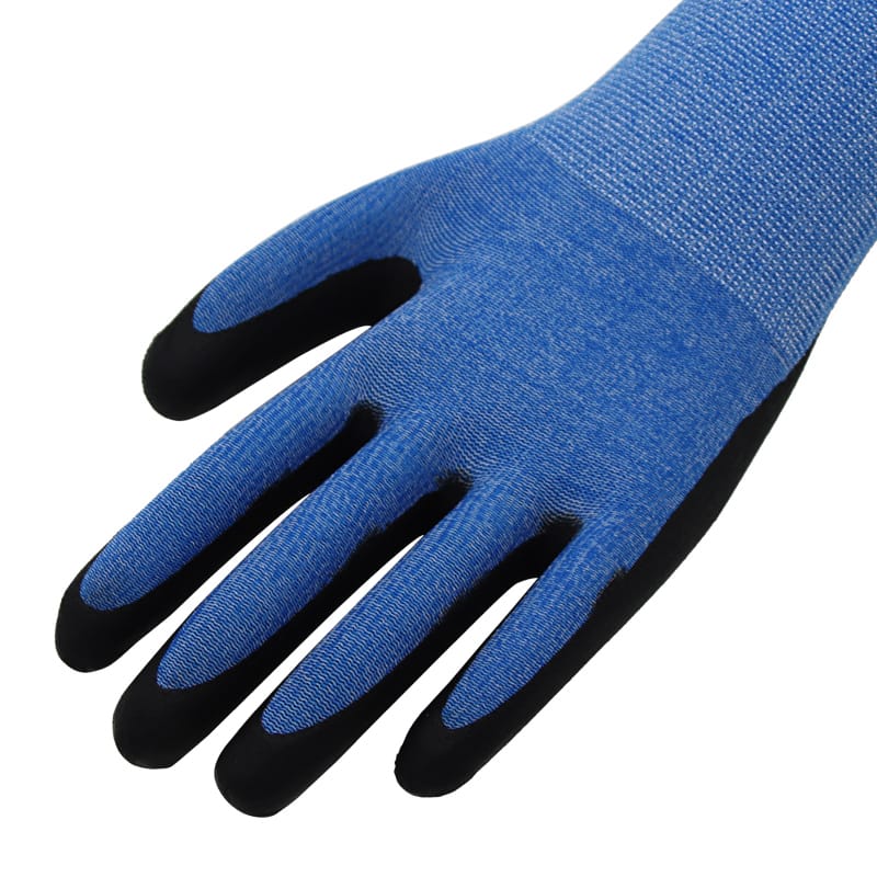 15g nylon en spandex voering, handpalm gecoat zwart nitrilschuim (2)